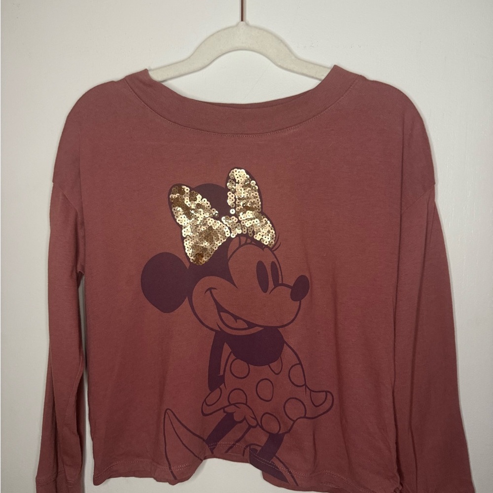 GAP Kids Long Sleeve Tee - Mauve with Gold Bow